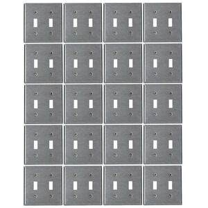 20 Leviton 84409-40 Toggle Switch 2-Gang Wallplate Standard Size Stainless Steel